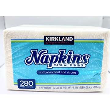 Signature White 1-Ply Embossed, Soft Strong Absorbent Casual Dining Paper Napkins - 1 Pk (260 Count)