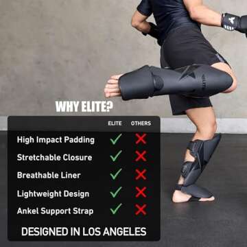 Elite Sports Muay Thai Shin Guards for Kickboxing & MMA