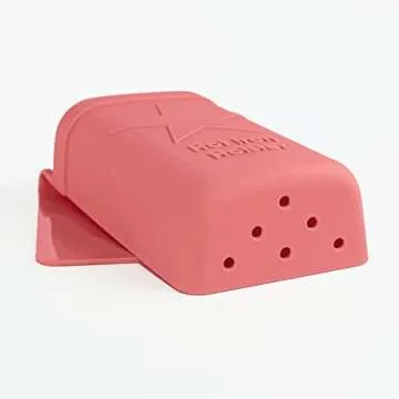 Hot Iron Holster | Adhesive-Free Silicone Storage Pocket for Organization and Travel | Heat Resistant to 500°F | Ideal for Curling Irons, Hair Straighteners, and Other Hot Tools | Coral