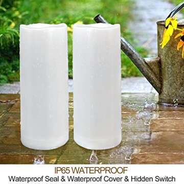 HOME MOST 2 White LED Candles - Waterproof Flameless Pillars