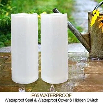 HOME MOST 2 White LED Candles - Waterproof Flameless Pillars