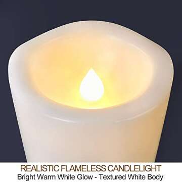 HOME MOST 2 White LED Candles - Waterproof Flameless Pillars
