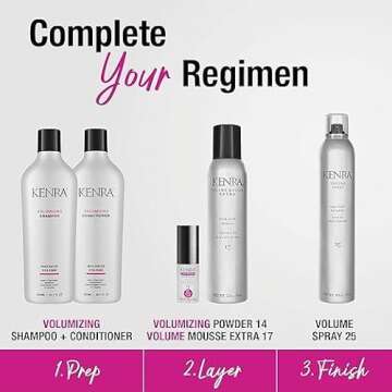 Kenra Volumizing Shampoo | Maximize Volume | Creates Body, Bounce & Fullness | Increases Volume By 30% | Extends Lift From Stylers By Up To 155% | Fine To Medium Hair | 33.8 fl. Oz