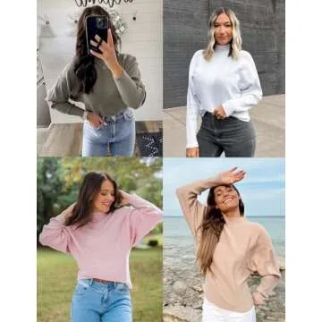 ZESICA Women's Fall Turtleneck Batwing Long Sleeve Ribbed Knit Casual Soft Pullover Sweater Jumper Top,Khaki,X-Large