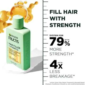 Garnier Fructis Hair Filler Strength Repair Conditioner with Vitamin Cg, Sulfate Free Conditioner for Weak, Damaged Hair, 10.1 Fl Oz, 1 Count