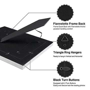 LaVie Home 8x10 Picture Frames (3 Pack, Distressed White Wood Grain) Rustic Photo Frame Set with Hig...