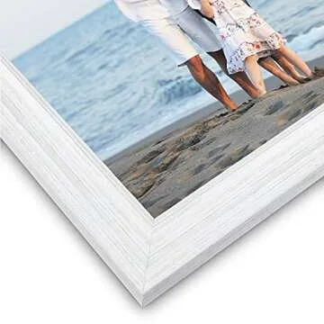 LaVie Home 8x10 Picture Frames (3 Pack, Distressed White Wood Grain) Rustic Photo Frame Set with High Definition Glass for Wall Mount & Table Top Display