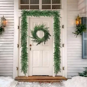 6 FT Christmas Real Touch Norfolk Pine Garlands Xmas Decoration, Artificial Faux Pine Greenery Garland for Mantle Fireplace Table Indoor Outdoor Winter Christmas Holiday Home Decor
