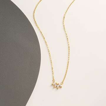 LEXODY Diamond Necklace for Women - Dainty Gold Floral Pendant