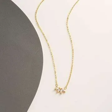 LEXODY Diamond Necklace for Women - Dainty Gold Floral Pendant