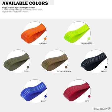 GM CLIMBING 1 inch Tubular Webbing - 4000lb Strong