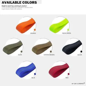 GM CLIMBING 1 inch Tubular Webbing - 4000lb Strong