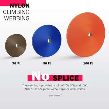 GM CLIMBING 1 inch Tubular Webbing - 4000lb Strong