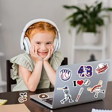 JOICEE Baseball Stickers 50pcs Waterproof Vinyl Decals