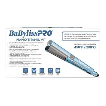 BaBylissPRO Nano Titanium Flat Iron Hair Straightener for Salon Quality Styling