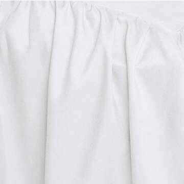 Amazon Basics Lightweight Ruffled Bed Skirt, Classic Style, Soft and Stylish 100% Microfiber With 16" Drop, Queen, Bright White, Solid