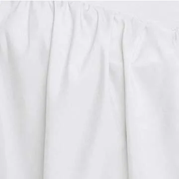 Amazon Basics Lightweight Ruffled Bed Skirt, Classic Style, Soft and Stylish 100% Microfiber With 16" Drop, Queen, Bright White, Solid