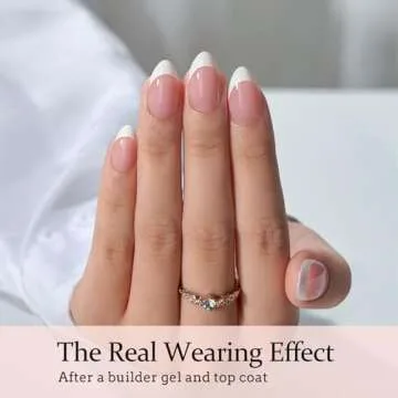 BTArtboxnails French Gel Nail Tips - French Tip Press on Nails Pink Short Almond XCOATTIPS, No Need to File Fake Nails for Nail Art DIY Valentines Day Gift