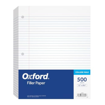 Oxford College Ruled Filler Paper 500 Sheets for Binders