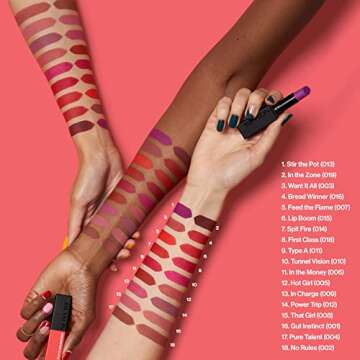 REVLON Lipstick, ColorStay Suede Ink, Built-in Primer, Infused with Vitamin E, Waterproof, Smudge-proof, Matte Color, 001 Gut Instict, 0.09 oz.