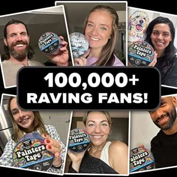 HIPPIE CRAFTER Blue Painters Tape 1In x60Yds 3Pack