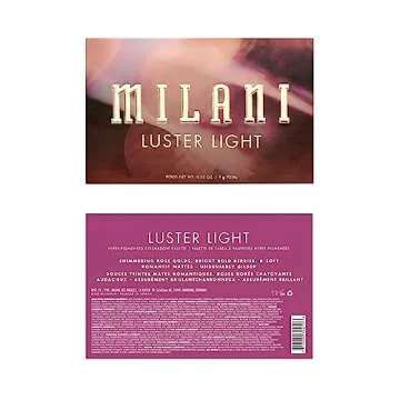 Milani Gilded Luster Light Eyeshadow Palette - 15 Colors Highly Pigmented Matte Shimmer Glitter Eye Shadow Makeup Palette Kit