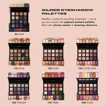 Milani Gilded Luster Light Eyeshadow Palette - 15 Colors Highly Pigmented Matte Shimmer Glitter Eye Shadow Makeup Palette Kit