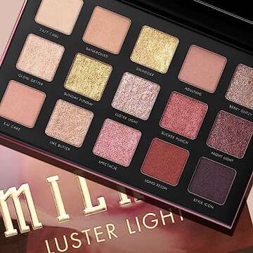 Milani Gilded Luster Light Eyeshadow Palette - 15 Colors Highly Pigmented Matte Shimmer Glitter Eye Shadow Makeup Palette Kit