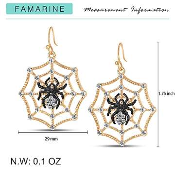 Halloween Spider Web Earrings for Women Dangle Jewelry