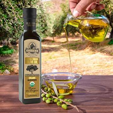Ellora Farms Organic Greek Extra Virgin Olive Oil - 8.45oz Glass