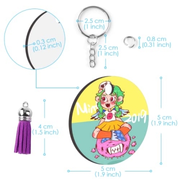 HTVRONT 120Pcs Sublimation Keychain Blanks with Tassels