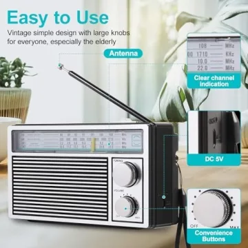 Compact and Stylish Retro AM FM Radio for All Ages