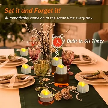 PChero LED Tea Lights with Auto Timer for Cozy Lighting