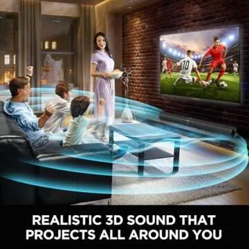 Assistrust Sound Bar for Smart TV, 60W Soundbar with Bluetooth/ARC/Opt/AUX Connect, Auto Volume Boost, 3 Equalizer Modes, 2 in 1 Detachable Soundbar for TV/PC/Gaming/Projectors