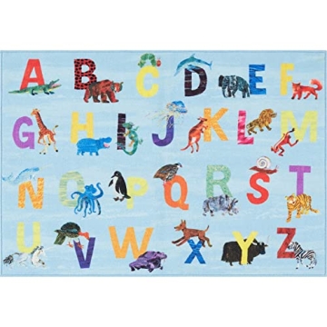 Eric Carle Alphabet Kids Rug Machine Washable Fun Design