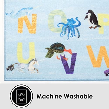 Eric Carle Alphabet Kids Rug Machine Washable Fun Design