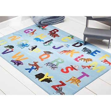 Eric Carle Alphabet Kids Rug Machine Washable Fun Design