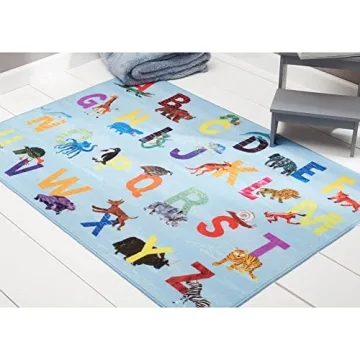 Eric Carle Alphabet Kids Rug Machine Washable Fun Design