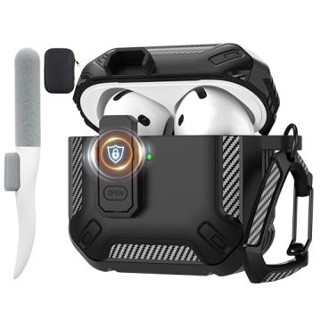 Maxjoy for AirPods 4 Case with Lock, AirPods 4th Generation Case Cover with Cleaner Kit Shockproof A...