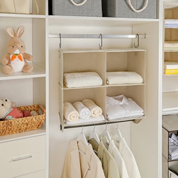 TOPIA HOME Closet Organizer with Hanging Rod - Space Saving