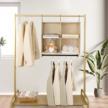 TOPIA HOME Closet Organizer with Hanging Rod - Space Saving