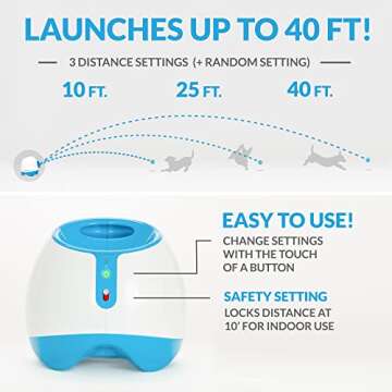 iFetch Too Automatic Dog Ball Launcher for Medium to Large Dogs, Indoor/Outdoor Dog Toy Thrower, Includes 3 Standard Size Tennis Balls