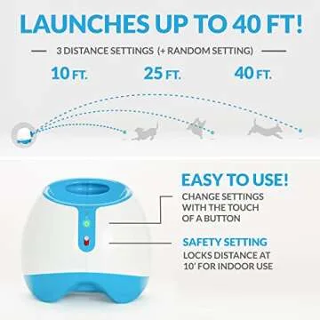 iFetch Too Automatic Dog Ball Launcher for Medium to Large Dogs, Indoor/Outdoor Dog Toy Thrower, Includes 3 Standard Size Tennis Balls