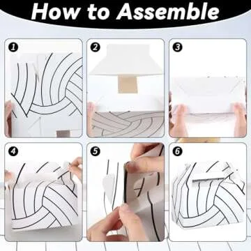 24Pcs Volleyball Treat Boxes Volleyball Gift Bags for Sports Theme Party Favors Supplies Cardboard Snack Candy Box Goodie Bag with Handles for Team Kids Adults Baby Shower Decorations Birthday Decor