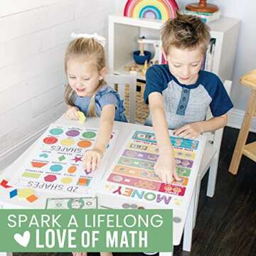 Hadley Designs 12 Math Educational Posters, Essentials Pack For 1st, 2nd, 3rd, 4th & 5th Grade, Time...