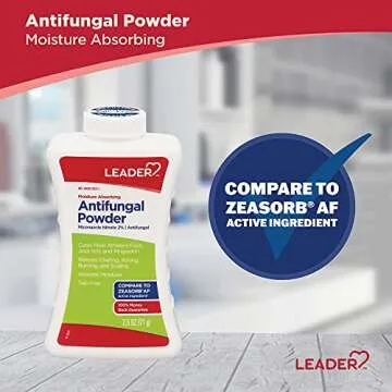 Leader Athlete's Foot Antifungal Powder, Moisture Absorbing, Talc-Free, Antifungal Powder for Skin Folds, 2.5 oz, Compare to Zeasorb, Pack of 1