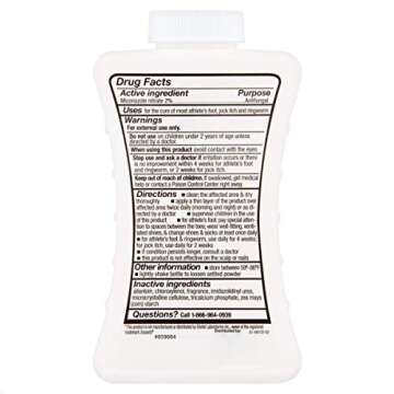 Leader Athlete's Foot Antifungal Powder, Moisture Absorbing, Talc-Free, Antifungal Powder for Skin Folds, 2.5 oz, Compare to Zeasorb, Pack of 1