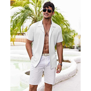 Stylish COOFANDY Summer Button Down Shirt for Men