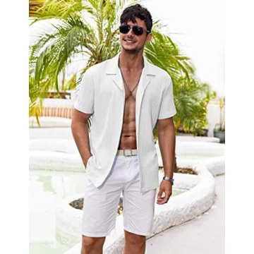 Stylish COOFANDY Summer Button Down Shirt for Men
