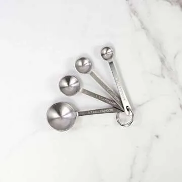 Mrs. Anderson’s Baking Measuring Spoons, 4-Piece Set, Stainless Steel